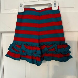 Adorable Essentials Vibrant Striped Kids Shorts with Ruffles